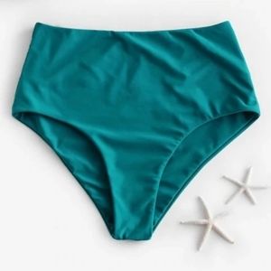 Zaful Turquoise High Waisted Bikini Bottom